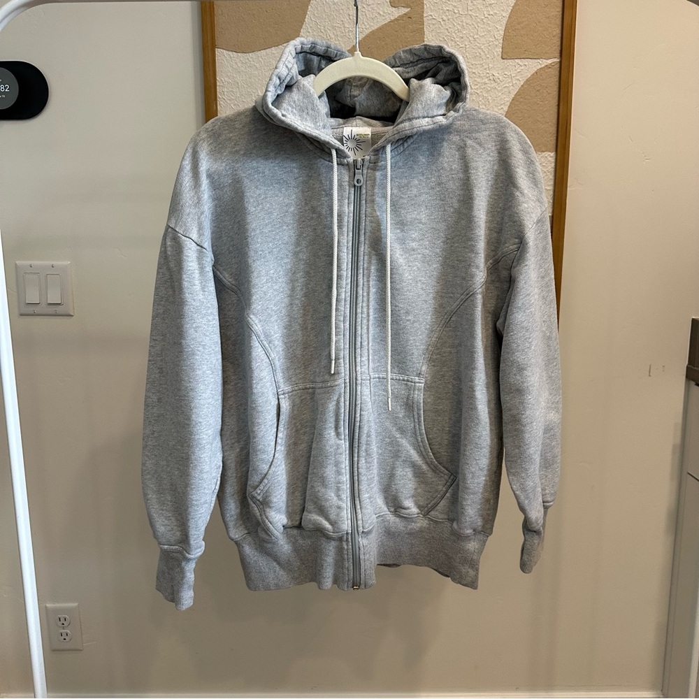 Heather Gray Zip-Up Hoodie